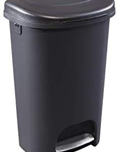 Rubbermaid NEW 2019 VERSION Step-On Lid Trash Can for Home, Kitchen, and Bathroom Garbage, 13 Gallon, Black