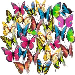 Butterfly Stakes, 50pcs 11.5inch Garden Butterfly Ornaments, Waterproof Butterfly Decorations for Indoor/Outdoor Yard, Patio Plant Pot, Flower Bed, Christmas Decoration